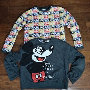Zara Disney Keith Haring Reversible Mickey Mouse Sweatshirt M NEW No Tags